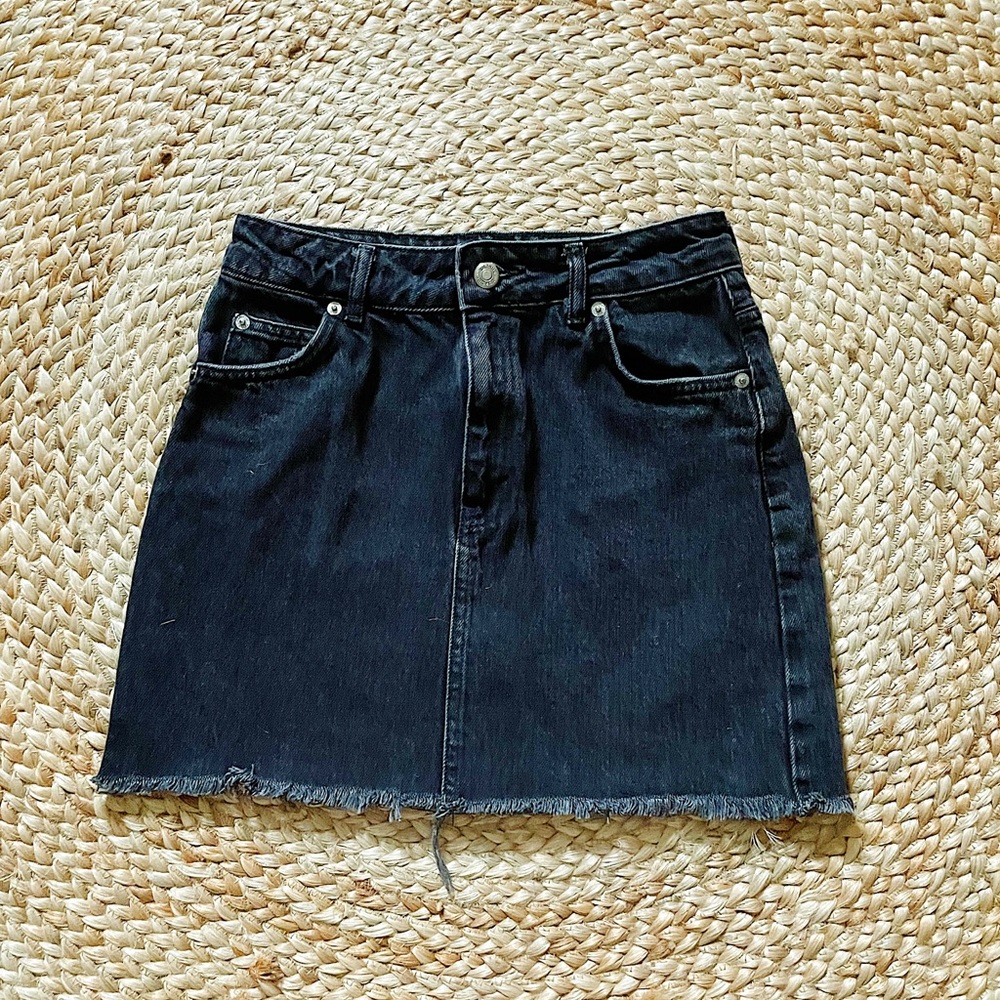 Topshop Black Denim Skirt